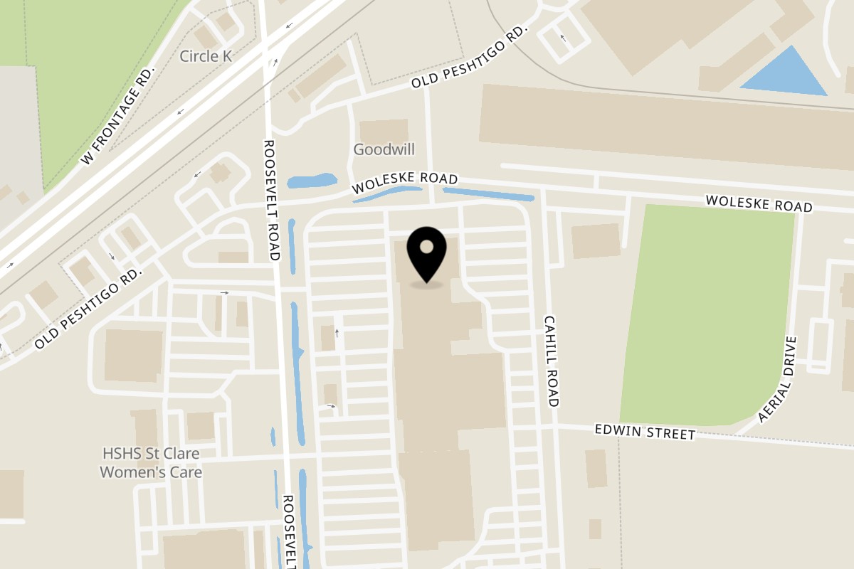 Map showing the location of Monarca Mexican Bar & Grill on 2410 Roosevelt Rd in Marinette